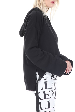KENDALL + KYLIE-Γυναικεία φούτερ μπλούζα KENDALL + KYLIE ACTIVE CROPPED HOODED μαύρη