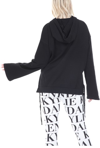 KENDALL + KYLIE-Γυναικεία φούτερ μπλούζα KENDALL + KYLIE ACTIVE CROPPED HOODED μαύρη