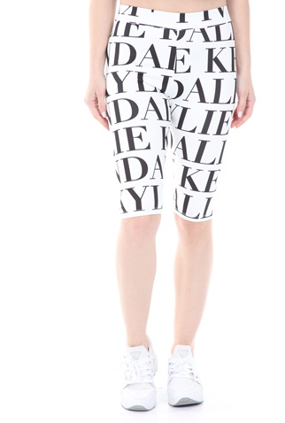 KENDALL + KYLIE-Γυναικείο κοντό κολάν KENDALL + KYLIE μαύρο λευκό