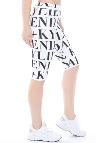 KENDALL + KYLIE-Γυναικείο κοντό κολάν KENDALL + KYLIE μαύρο λευκό