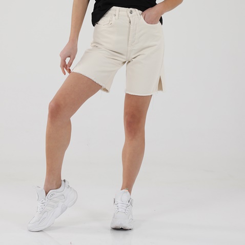 KENDALL+KYLIE-Γυναικεία jean βερμούδα KENDALL+KYLIE KKW.1S1.022.002 εκρού