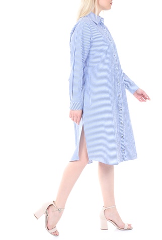 KENDALL + KYLIE-Γυναικείο mini φόρεμα KENDALL + KYLIE NAVY STRIPE LOOSE μπλε λευκό