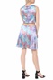 KENDALL + KYLIE-Γυναικείο mini φόρεμα KENDALL + KYLIE PRINT RETRO MINI μπλε ροζ