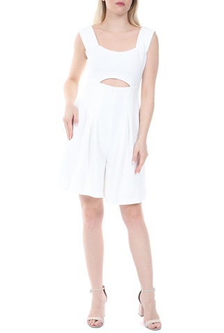 KENDALL + KYLIE-Γυναικεία ολόσωμη φόρμα-σορτς KENDALL + KYLIE CREP SHORT λευκή
