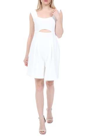 KENDALL + KYLIE-Γυναικεία ολόσωμη φόρμα-σορτς KENDALL + KYLIE CREP SHORT λευκή