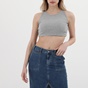 KENDALL+KYLIE-Γυναικείο rib cropped top KENDALL+KYLIE  KKW.1S1.040.010 γκρι