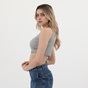 KENDALL+KYLIE-Γυναικείο rib cropped top KENDALL+KYLIE  KKW.1S1.040.010 γκρι