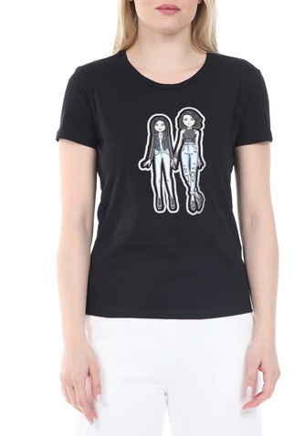 KENDALL + KYLIE-Γυναικείο t-shirt KENDALL + KYLIE BITMOJI CLASSIC μαύρο