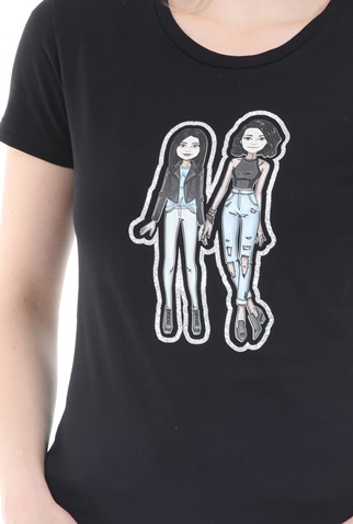 KENDALL + KYLIE-Γυναικείο t-shirt KENDALL + KYLIE BITMOJI CLASSIC μαύρο