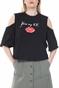KENDALL + KYLIE-Γυναικεία μπλούζα KENDALL + KYLIE KISS MY LIPS μαύρη