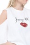 KENDALL + KYLIE-Γυναικεία μπλούζα KENDALL + KYLIE KISS MY LIPS λευκή