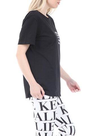 KENDALL + KYLIE-Γυναικείο t-shirt KENDALL + KYLIE LONGFIT LOGO μαύρο