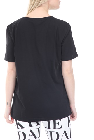 KENDALL + KYLIE-Γυναικείο t-shirt KENDALL + KYLIE LONGFIT LOGO μαύρο