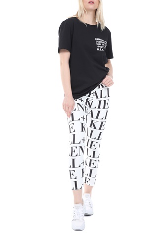 KENDALL + KYLIE-Γυναικείο t-shirt KENDALL + KYLIE LONGFIT LOGO μαύρο