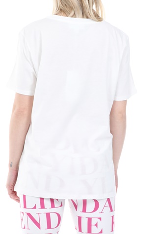 KENDALL + KYLIE-Γυναικείο t-shirt KENDALL + KYLIE LONGFIT LOGO λευκό
