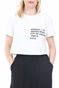 KENDALL + KYLIE-Γυναικείο t-shirt KENDALL + KYLIE CROPPED LOGO λευκό