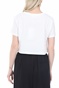 KENDALL + KYLIE-Γυναικείο t-shirt KENDALL + KYLIE CROPPED LOGO λευκό