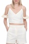 NA-KD-Γυναικείο top NA-KD DROPPED SHOULDER LINEN μπεζ