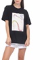 NA-KD-Γυναικεία μπλούζα NA-KD PRINTED LOOSE FIT μαύρη
