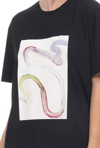 NA-KD-Γυναικεία μπλούζα NA-KD PRINTED LOOSE FIT μαύρη