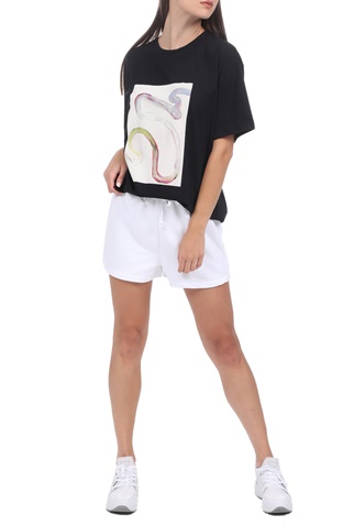 NA-KD-Γυναικεία μπλούζα NA-KD PRINTED LOOSE FIT μαύρη