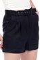 NA-KD-Γυναικείο λινό σορτς NA-KD HIGHWAIST BELTED μαύρο