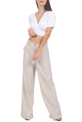 NA-KD-Γυναικείο cropped τοπ NA-KD DEEP BACK TIE λευκό