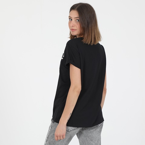 KARL LAGERFELD-Γυναικείο βαμβακερό t-shirt KARL LAGERFELD ikonik karl pocket μαύρο