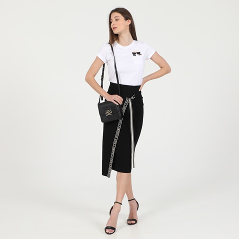 KARL LAGERFELD-Γυναικείο t-shirt KARL LAGERFELD ikonik karl pocket λευκό