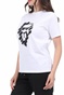 KARL LAGERFELD-Γυναικείο t-shirt KARL LAGERFELD ikonik graffiti λευκή μαύρη