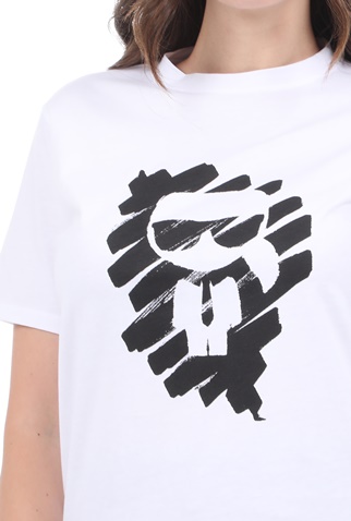 KARL LAGERFELD-Γυναικείο t-shirt KARL LAGERFELD ikonik graffiti λευκή μαύρη
