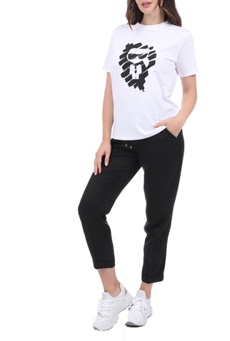KARL LAGERFELD-Γυναικείο t-shirt KARL LAGERFELD ikonik graffiti λευκή μαύρη
