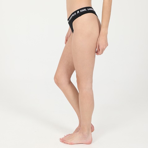 KARL LAGERFELD-Σετ από δύο γυναικεία εσώρουχα thong slips KARL LAGERFELD μαύρα
