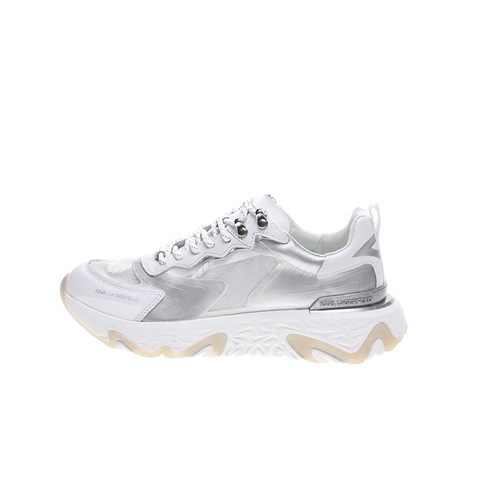 KARL LAGERFELD-Γυνακεία sneakers KARL LAGERFELD Pyro Mix Lace λευκά ασημί