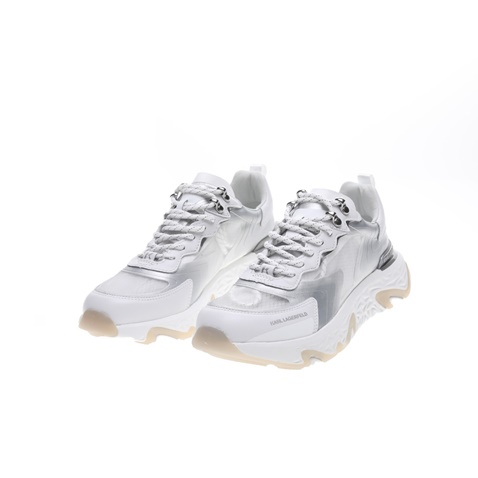 KARL LAGERFELD-Γυνακεία sneakers KARL LAGERFELD Pyro Mix Lace λευκά ασημί