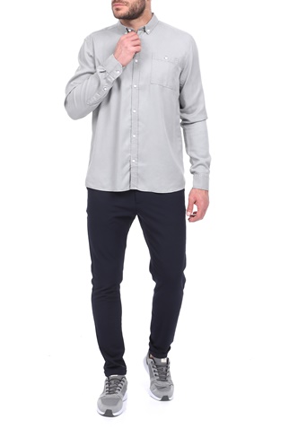 LES DEUX-Ανδρικό πουκάμισο LES DEUX Laurent Tencel Twill Shirt γκρι