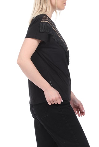 GARCIA JEANS-Γυναικεία μπλούζα GARCIA JEANS μαύρη χρυσή
