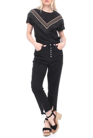 GARCIA JEANS-Γυναικεία μπλούζα GARCIA JEANS μαύρη χρυσή