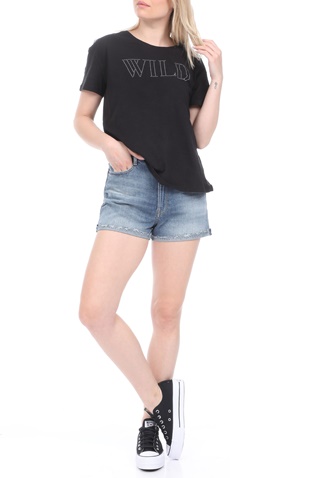 GARCIA JEANS-Γυναικεία μπλούζα GARCIA JEANS μαύρη