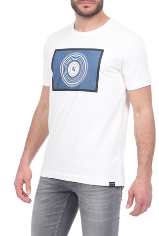 GARCIA JEANS-Ανδρικό t-shirt GARCIA JEANS λευκό