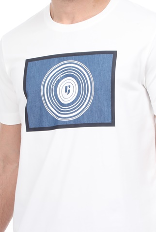 GARCIA JEANS-Ανδρικό t-shirt GARCIA JEANS λευκό