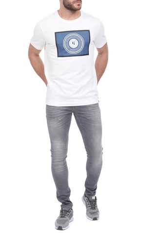 GARCIA JEANS-Ανδρικό t-shirt GARCIA JEANS λευκό