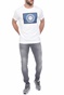 GARCIA JEANS-Ανδρικό t-shirt GARCIA JEANS λευκό