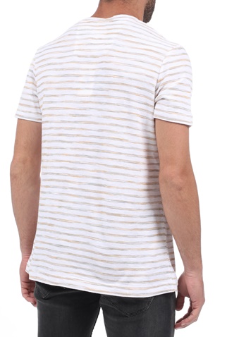 GARCIA JEANS-Ανδρικό t-shirt GARCIA JEANS λευκό μπεζ