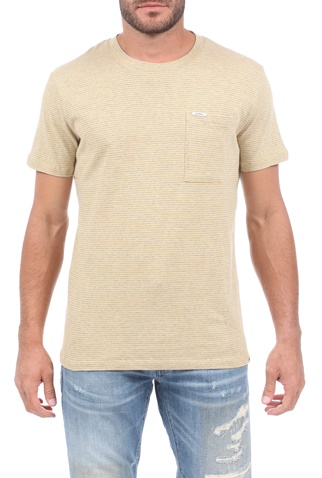 GARCIA JEANS-Ανδρικό t-shirt GARCIA JEANS πορτοκαλί γκρι