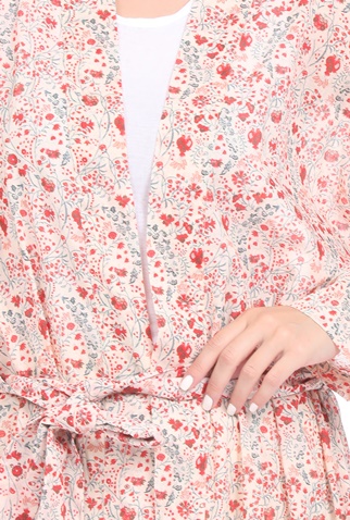 MABE-Γυναικείο μακρύ κιμονό MABE KELBY DRESSING GOWN μπεζ κόκκινο