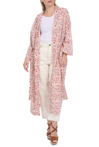 MABE-Γυναικείο μακρύ κιμονό MABE KELBY DRESSING GOWN μπεζ κόκκινο