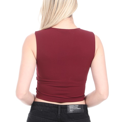 ATTRATTIVO-Γυναικείο cropped top ATTRATTIVO μπορντό