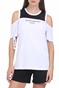 WOLM-Γυναικείο t-shirt WOLM μαύρο λευκό