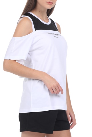 WOLM-Γυναικείο t-shirt WOLM μαύρο λευκό